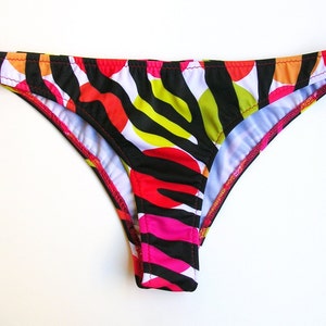 Brazilian Bikini Bottom in Miro Zebra Print in S-M-L-XL