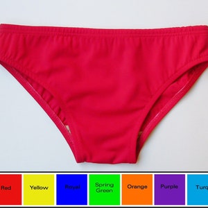 Mens Low Rise Swim Brief Swimsuit in Red, Yellow, Blue, Green, Orange, Purple, Turquoise, Fuschia image 1