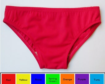 Mens Low Rise Swim Brief Swimsuit in Red, Yellow, Blue, Green, Orange, Purple, Turquoise, Fuschia