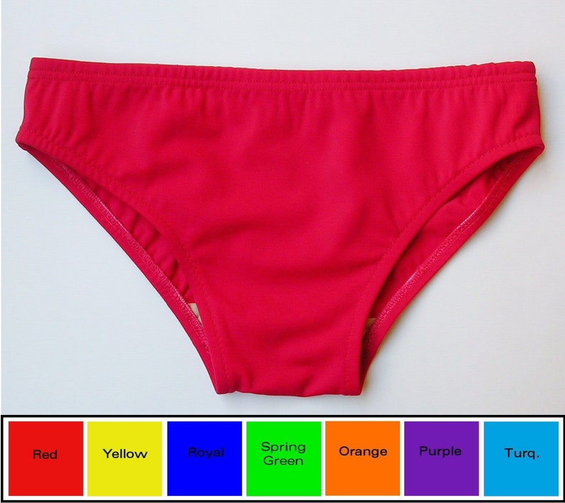 Mens Low Rise Swim Brief Swimsuit in Red, Yellow, Blue, Green, Orange, Purple, Turquoise, Fuschia image 1