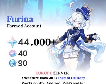 EU Instant Delivery | EUROPE Server | Furina+42000 Primogems | 45 Intertwined+94 Acquaint Fates | Genshin Impact Farmed AR50