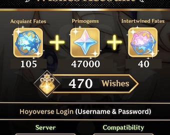 EU Instant Delivery | Europe Server | 47000 Primogems | 43 Intertwined+100 Acquaint Fates | Genshin Impact Farmed AR51-52