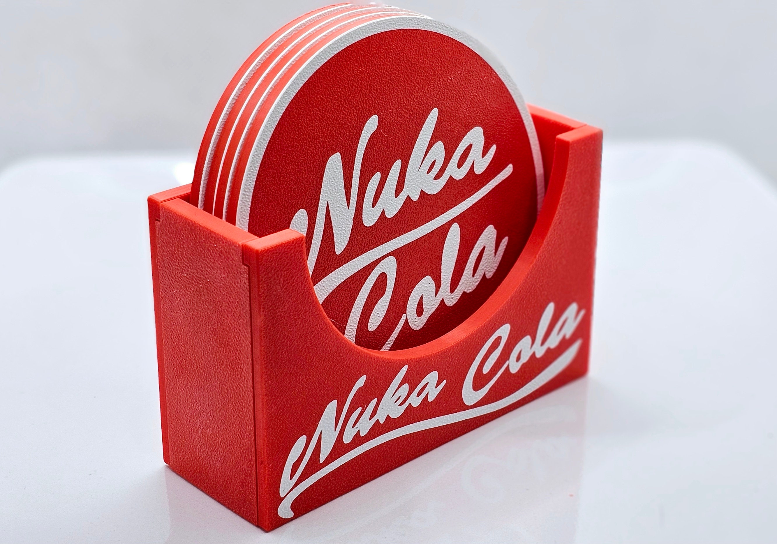Pack of 4 Nuka Cola Coasters - Heat Resistant & Durable, Retro Gaming Decor - Coaster Holder in Option