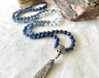 Mini mala in lapislazzuli, avventurina blu e selenite