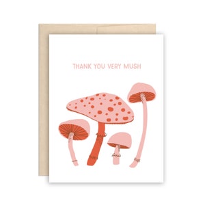 Thank You Very Mushroom Greeting Card - Punny Card, Thanks Card, Thank You Card, Funny Mushroom Card
