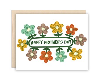 Ring Around the Rosy Mother's Day Card Mom Flowers Greeting Card Happy Mother's Day Card Floral Mom Card