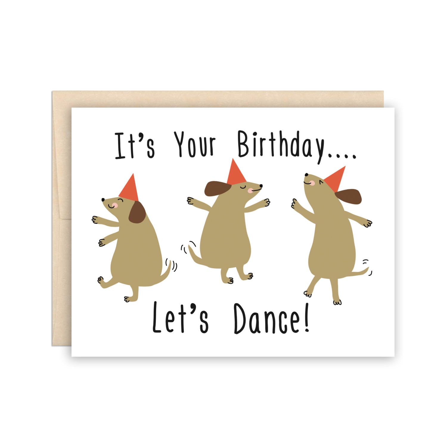 Dancing Dogs Birthday Card Cute Dog Let's Dance Happy - Etsy Ireland