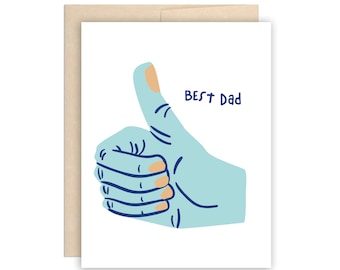 Funny Thumbs Up Dad Father's Day Card, Best Dad Card, Happy Father's Day, Funny Dad, Birthday Card for Dad, Card for Father, Thanks Dad