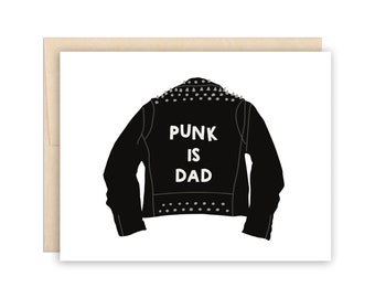 Funny Punk Dad Father's Day Card, Best Dad Card, Rock n Roll Father's Day, Funny Dad, Birthday Card for Dad, Card for Father, New Dad Card