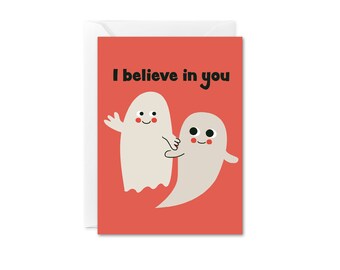 Cute Ghost Friendship Mini Enclosure Card, Funny Believe In You Tiny Card, Enclosure Card, Friendship, Good Times, Hard Times