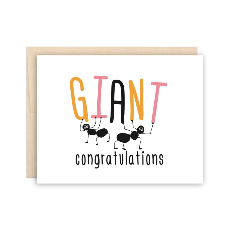 Funny Giant Congratulations Greeting Card Congrats card for Etsy