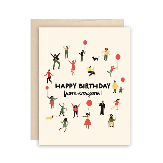 Joyeux Anniversaire De La Part De Tout Le Monde Carte Joyeux Etsy France