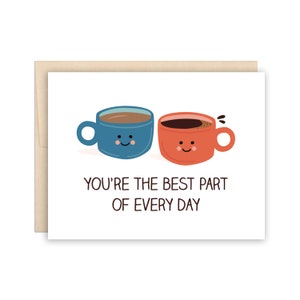 Cute Coffee Lover Card, Cute Anniversary Card, Dating Relationship Card, Caffeine Addict, Valentine Card, Coffee Love Card