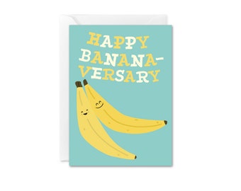 Funny Happy Bananaversary Mini Card Gift Enclosure Card, Anniversary Card, Cute Dating Card, Love is Bananas Card, Happy Anniversary Card