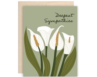 Calla Lilly Sympathy Card Sorry For Your Loss Card Condolence Card Sympathy Greeting Card At Peace Card Compassion Card Condolences Card