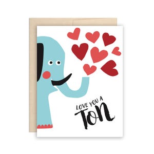 Cartão de amor de elefante fofo, cartão de aniversário fofo, cartão de namoro, cartão de amor, cartão de dia dos namorados, cartão retrô, elefante engraçado