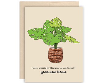 Plant Lover New Plant Home Card, New Move Greeting Card, New House, New Condo, Moving Card, Funny New Apartment Card, Tropical Plant card