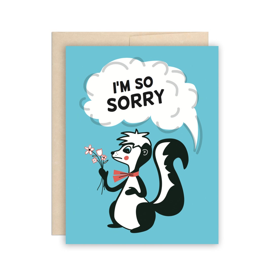 SALE Lustige Sorry Karte I'm So Sorry Skunk Karte Süße Etsy.de