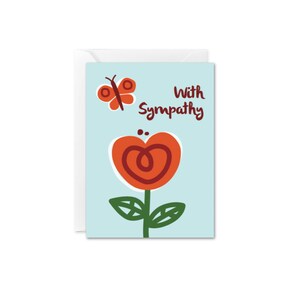 VENTE MINI ENCLOSURE carte avec sympathie Mini carte, carte de clôture de fleurs carte de condoléances, sympathie, deuil, carte de perte Simple avec compassion