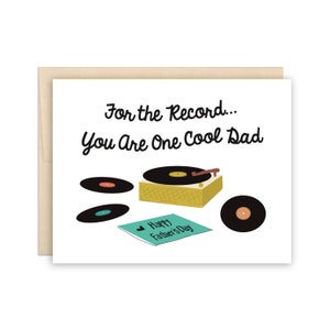Vinyl Records Dad Cool Father's Day Card Happy Father's Day Greeting Card Father LPs Music-Lover Card for Dad Birthday Card Card Cool Dad