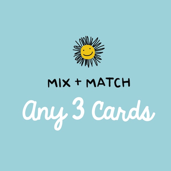 Mix and Match Any 3 Cards - Greeting Card Set, Card Sale, Any Occasion Cards, Birthday Card, Holiday Card Sale, Thanks, Mix & Match Card Set