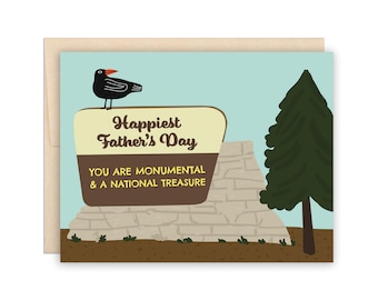 Outdoor Dad Father's Day Card, National Parks Happy Father's Day Greeting Card, Hiking Dad Card, Camping Father's Day Card