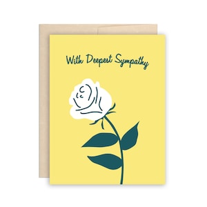 SALE Rose Sympathy Greeting Card Condolence Greeting Card Sorry for Your Loss Compassion Card At Peace Card Condolences Card