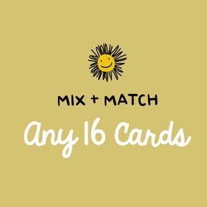 Mélangez et assortissez n'importe quel 16 cartes - lot de cartes de voeux, vente de cartes, cartes toutes occasions, carte d'anniversaire, vente de cartes de vœux, remerciements, ensemble à mélanger et à assortir