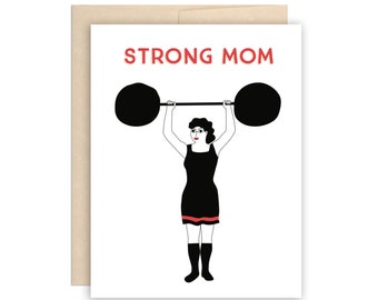 SALE Strong Mom Mother's Day Card Happy Mother's Day Greeting Card Feminist Mom Card Mother Card Card for Mom Happy Birthday Mom Card