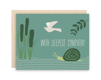 Nature Sympathy Card Condolence Card Sympathy Greeting Card At Peace Card Compassion Card Condolences Card Dove Card Simple Unique Card