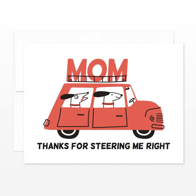 Funny Thanks Mom Card Mother's Day Dog Card Happy image 0