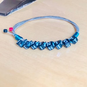 Guitar String FEMINIST Bracelet Glass Beads Bangle Custom Hand Made Gift Musician Music Concert Festival Jewelry