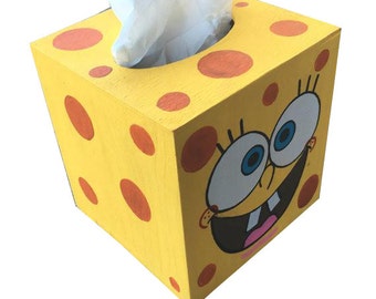 Sponge Bob SquarePants Tissue Box Hand Painted SpongeBob Gift Kids Birthday Fun