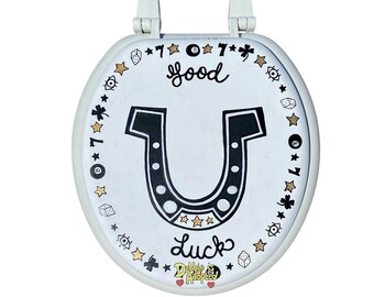 Horseshoe Good Luck Toilet Seat Wall Art Decor