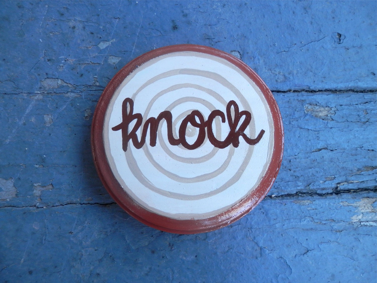 Knock on Wood Portable Knocker Superstition 5 Year Anniversary Fun