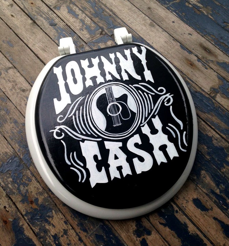 JOHNNY CASH Toilet Seat Hand Painted Man Cave Dad Grad Gift Etsy UK