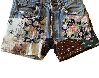Vintage Patchwork Jean Shorts