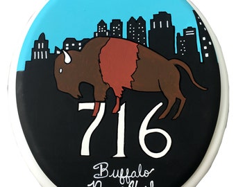 Buffalo Hand Painted Toilet Seat 716 Buffalove Bathroom Decor Remodel Wall Art Wedding Birthday Grad Man Cave Gift