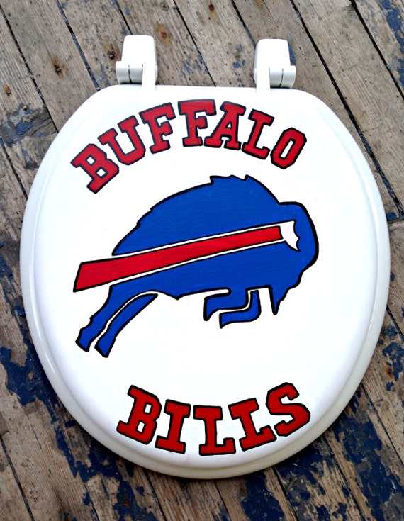 Buffalo Bills Toilet Seat Hand Painted Nfl Football Bathroom Etsy