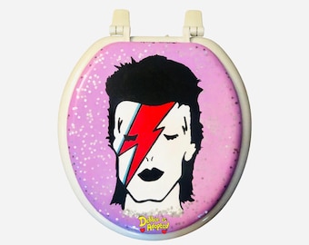 Ziggy Stardust Hand-Painted Toilet Seat: Bowie Bathroom Decor