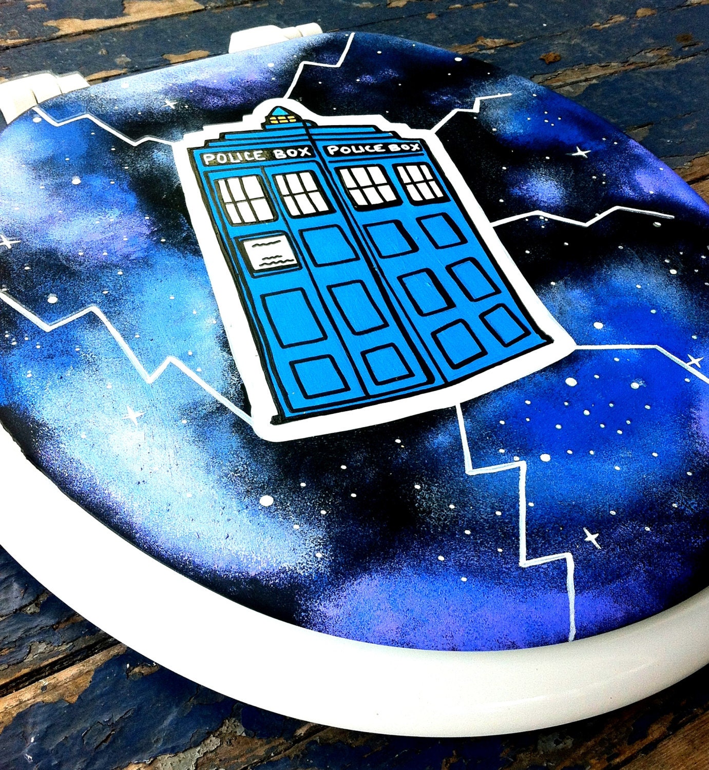 Doctor Who TARDIS Hand Painted Toilet Seat Rock Bathroom Decor Etsy