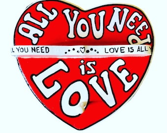 All You Need Is Love Heart Wall Hook And Shelf Beatles