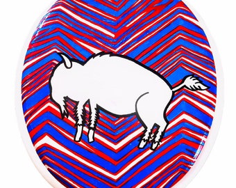 Hand Painted Buffalo Bills Toilet Seat: NFL Football Bathroom Decor