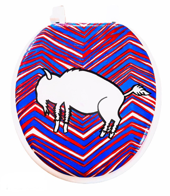 Buffalo Bills Toilet Seat Hand Painted Nfl Football Bathroom Etsy