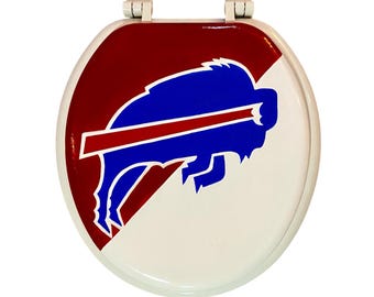 Bills Football Fan Hand Painted Toilet Seat Gift Home Art Buffalo Game