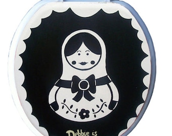 Hand-Painted Nesting Doll Toilet Seat - Kitsch Bathroom Decor