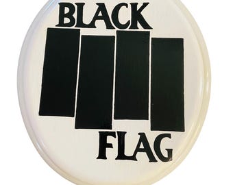 Black Flag Hand Painted Toilet Seat Gift Punk Rock Metal