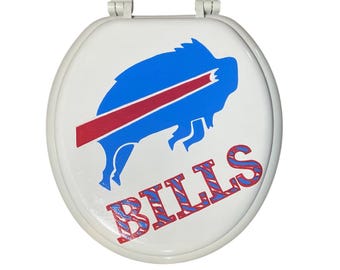 Bills Football Fan Hand Painted Toilet Seat Gift Home Art Buffalo Game