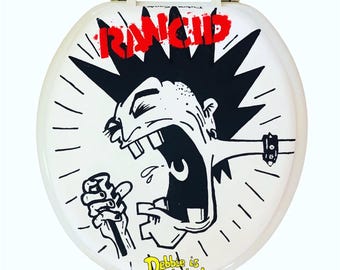 Hand Painted Rancid Toilet Seat: Punk Rock Bathroom Decor