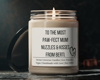 Candle Personalized Name Funny Quote Pet Mom Paw Mom Cute Gift for her